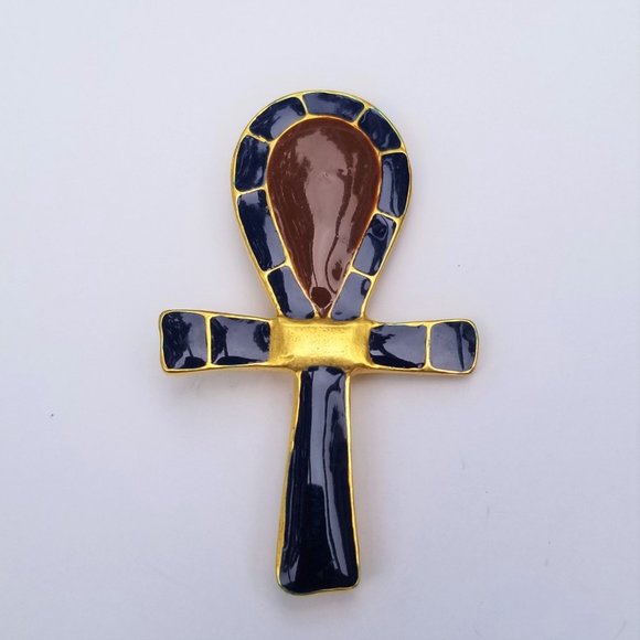 Vintage Jewelry - Vintage Signed MMA Egyptian Ankh Brooch Pin